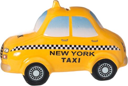 New York City Taxi Ceramic Piggy Money Bank - Officially Licensed - Yellow and Checker Design - 6" L x 3.5" W x 3.75" H in Kuwait