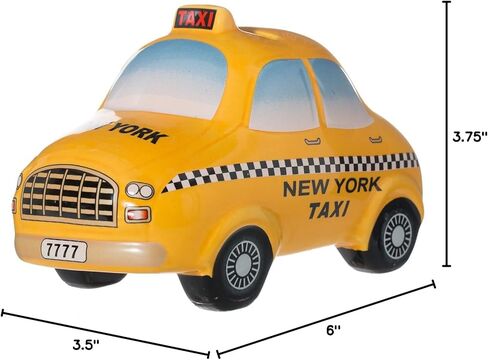 New York City Taxi Ceramic Piggy Money Bank - Officially Licensed - Yellow and Checker Design - 6" L x 3.5" W x 3.75" H in Kuwait