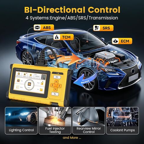 OBD2 Scanner Diagnostic Tool - 4 System BIDirectional Scan Tool for Car 10 Resets Services Active Test Oil/EPB/SAS/TPMS/Throttle/INJEC Auto VIN Lifetime Update in Saudi Arabia