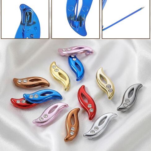 12 Pcs Hijab Pins for Women,Pins for Hijab,Non-Slip Rustproof Colorful for Muslim Girls,Shawls & Pashminas - Safety Pin Hijabs Accessories in Kuwait