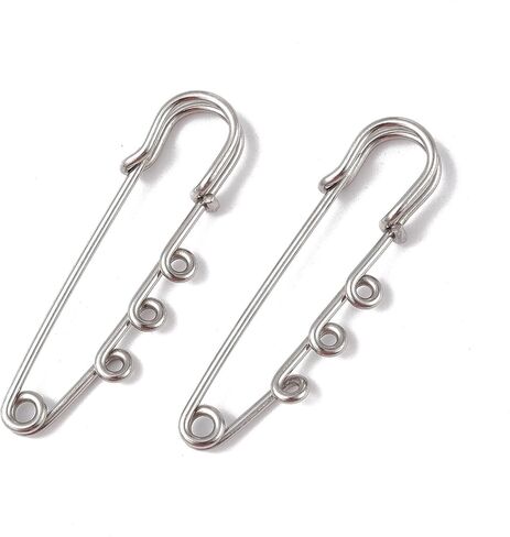 20pcs Safety Brooch Kilt Pins Findings with 3 Loops Metal Brooch Pins Kilt Pins Fasteners for Clothes Blankets Skirts Quilting Knitted DIY Crafts Jewelry Making in Kuwait