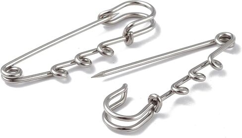 20pcs Safety Brooch Kilt Pins Findings with 3 Loops Metal Brooch Pins Kilt Pins Fasteners for Clothes Blankets Skirts Quilting Knitted DIY Crafts Jewelry Making in Kuwait