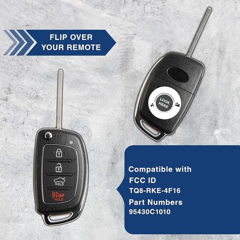 جهاز تحكم عن بعد 4btn فليب مفتاح فوب لشركة هيونداي سوناتا (TQ8-RKE-4F16، 95430-C1010) in Saudi Arabia