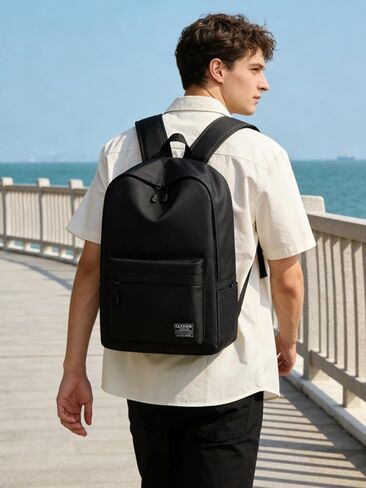 Lightweight Casual Laptop Backpack, Small Daypack Cute Unisex Bookbag for College Work Travel, Black in Kuwait