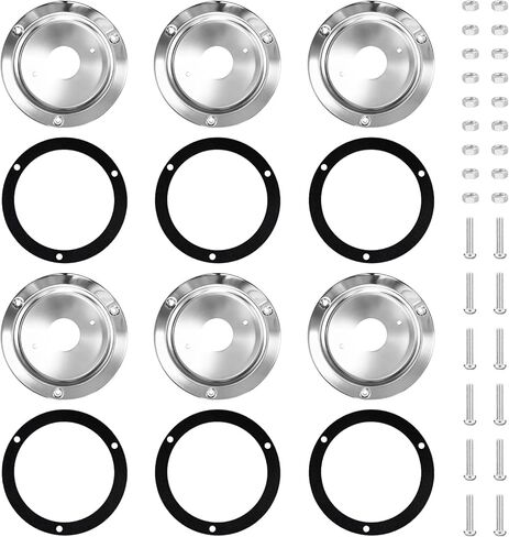 Watermelon Lights Bracket, Round Light Bunk Adapter Kit Mounting Bracket Stainless Steel Marker Light Bezel Cover with Gasket Screws for RV Trailer Truck (Light Not Include) (8) in Saudi Arabia