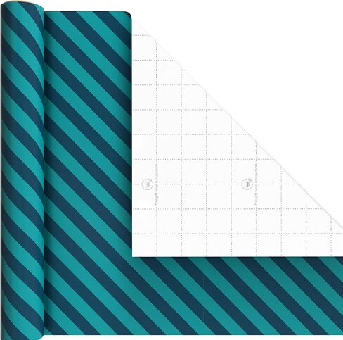 Hallmark Birthday Wrapping Paper Mini Rolls, 3-Pack (Navy Blue and Teal Stripes, Orange and Yellow Mod Circles) for Graduations, Father's Day, Easter, Any Occasion - 60 Sq. Ft. Total in Kuwait