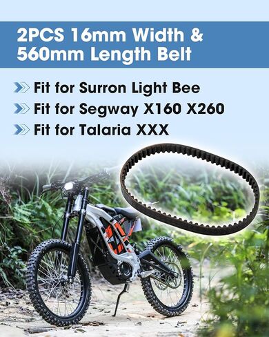 2Pcs Primary Drive Belt Compatible with Surron Light Bee Segway X160 X260 Talaria XXX 560-8M GT4, 16mm Width Belt High Torque & Wear Resistant in Saudi Arabia