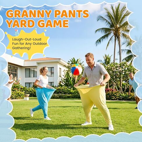 لعبة Granny Pants Yard - سراويل كبيرة الحجم قابلة للنفخ مع كرات نطاطة ومضخة هواء، لعبة مرحة في الهواء الطلق لحفلات الفناء الخلفي، والأيام الميدانية، وتجمعات البالغين ولم شمل الأسرة in Kuwait