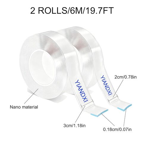 Heavy Duty Nano Double Sided Tape, 2 Rolls 240 Inches Total – Removable, Waterproof Wall Mounting Adhesive in Saudi Arabia