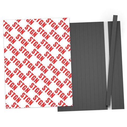 STTMGN 3/8" Thin Magnetic Tape with Adhesive Backing,Anisotropic Magnet Strip,Pre-Cut Length 8" - 32 Strips-Thickness 80 Mil in Saudi Arabia
