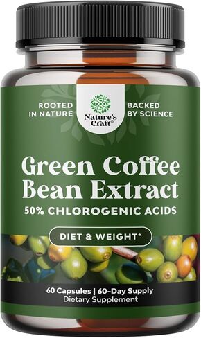 Pure Green Coffee Bean Extract - Super Energizing Green Coffee Extract with 50% Chlorogenic Acid for Antioxidant Heart Health Mental Focus and Size Reduction - Natural Energy Supplement for Adults in Saudi Arabia