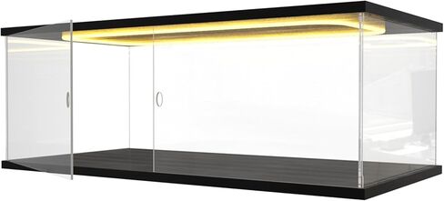 DuvinDD Acrylic Display Case for Labubu Zimomo Large Doll Collectibles, 23.6 inch Tall Large Display Box with LED Light Top, Clear Dustproof Protective Showcase for Lego Figure(13.8x11.8x23.6inch) in Saudi Arabia