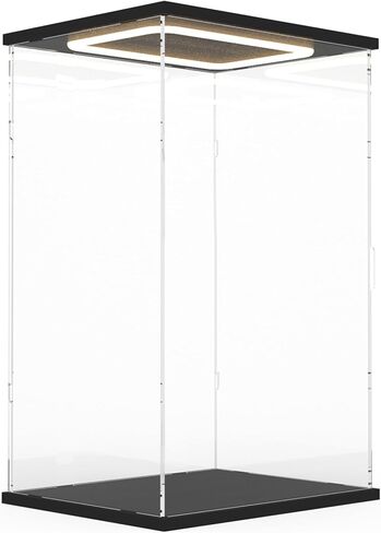 DuvinDD Acrylic Display Case for Labubu Zimomo Large Doll Collectibles, 23.6 inch Tall Large Display Box with LED Light Top, Clear Dustproof Protective Showcase for Lego Figure(13.8x11.8x23.6inch) in Saudi Arabia