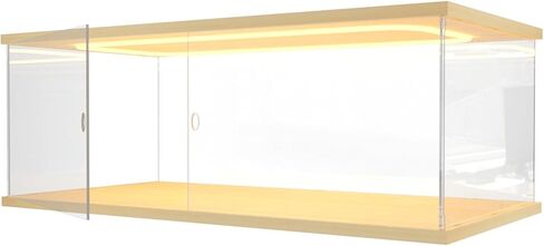 DuvinDD Acrylic Display Case for Labubu Zimomo Large Doll Collectibles, 23.6 inch Tall Large Display Box with LED Light Top, Clear Dustproof Protective Showcase for Lego Figure(13.8x11.8x23.6inch) in Saudi Arabia