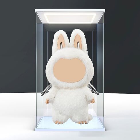 DuvinDD Acrylic Display Case for Labubu Zimomo Large Doll Collectibles, 23.6 inch Tall Large Display Box with LED Light Top, Clear Dustproof Protective Showcase for Lego Figure(13.8x11.8x23.6inch) in Saudi Arabia