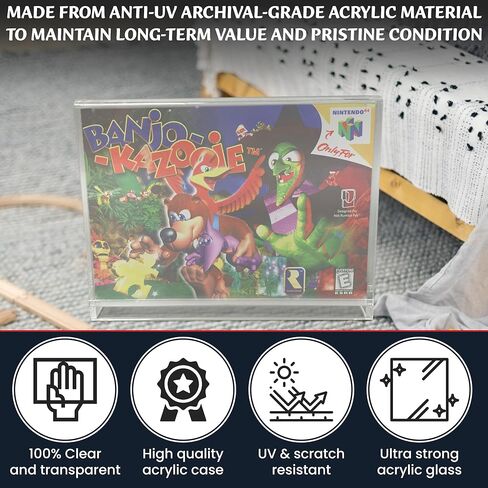 2-Pcs Acrylic Protector Transparent Storage Cases Compatible with N64/SNES Game Boxes – Anti-Dust - Scracth Free - Clear Cases Made Extra Strong in Saudi Arabia