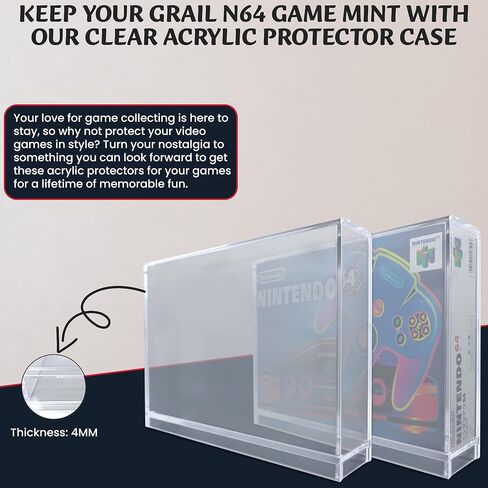 2-Pcs Acrylic Protector Transparent Storage Cases Compatible with N64/SNES Game Boxes – Anti-Dust - Scracth Free - Clear Cases Made Extra Strong in Saudi Arabia