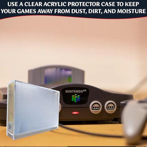 2-Pcs Acrylic Protector Transparent Storage Cases Compatible with N64/SNES Game Boxes – Anti-Dust - Scracth Free - Clear Cases Made Extra Strong in Saudi Arabia