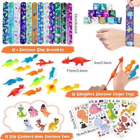 204Pcs Dinosaur Party Favors Bulk for 12 Kids, Dino Goodie Bags Stuffers Include 10 Styles Stuff for Dinosaur Birthday Decorations Supplies, Return Gifts,Goody Bags Filler,Pinata Fillers in Saudi Arabia