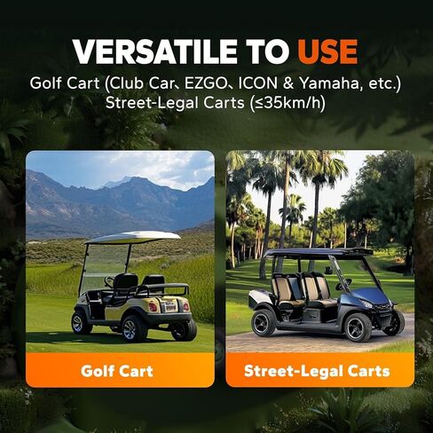 LiTime 48V 30Ah Lithium Golf Cart GC2 Battery with CAN/RS485 Communication, 2C Deep Cycle LiFePO4 Battery, Replaces T-105/T-125/T-145/T-605/T-875/T-890 (2-Pack) in Kuwait