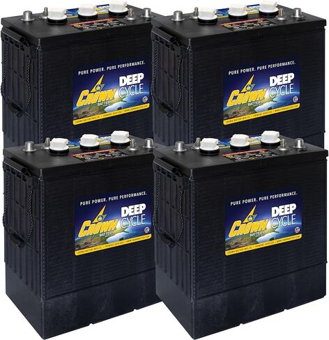 Crown CR-305 6V Flooded Lead Acid Deep Cycle Battery – 305Ah @ 20Hr – Commercial Motive Power Battery – Solar, EV, Floor Machine & Backup Power – 4 Pack in Saudi Arabia
