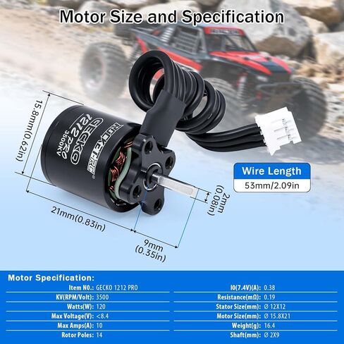 Surpass Hobby 1212Pro 3500KV Brushless Motor for 1/18 TRX4M / HPI Venture18 /scent-18 / HobbyPlus CR18 / 1/24 RC Crawlers Upgrade in Kuwait