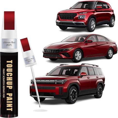 Ultimate Red(R2P) Car Paint Touch Up Pen Compatible with Hyundai,2-In-1 Color Accurate Touch Up Car Scratch Repair Paint Match Hyundai Series Automotive Scratch Remover for Nicks&Chips Repair in Saudi Arabia