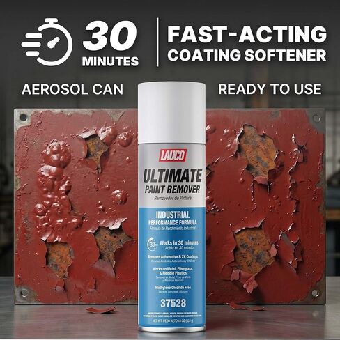 LAUCO Ultimate Paint Remover Spray Industrial Strength Fast Acting Paint Stripper Removes Automotive Coatings 2K Finishes Works on Metal Fiberglass and Chloride Free 37528 (2) in Kuwait