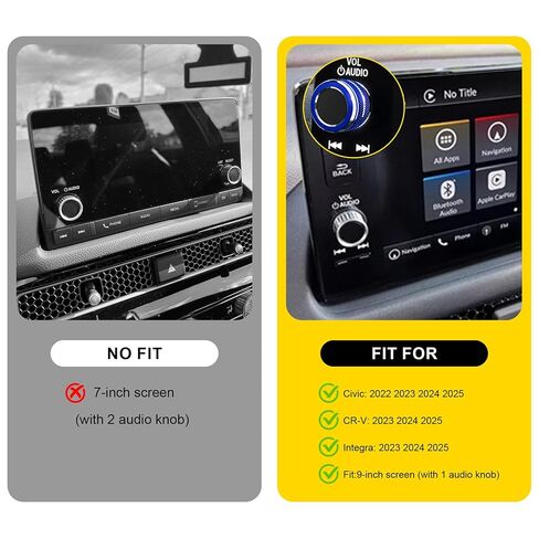 11PCS Air Conditioning Knob Cover, Warning Lights, Air Vent, Radio, Push Start Button Knob Cover Ring for Honda Civic Interior Accessories 2025 2024 2023 2022 in Saudi Arabia