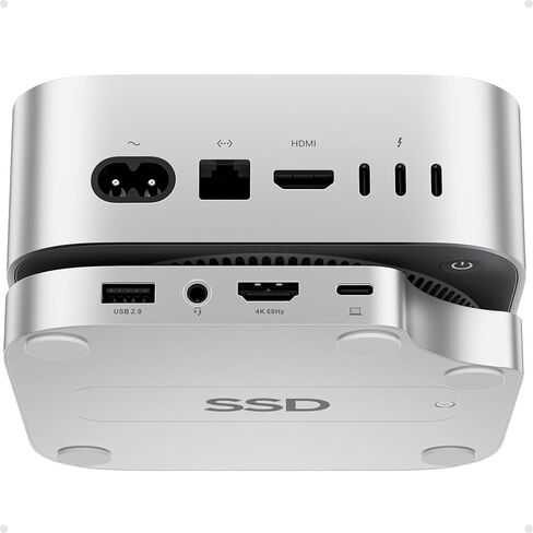 Mac mini M4 Dock & Stand with M.2 NVMe 8TB SSD Enclosure, Macmini M4 Hub with HDMI 4K 60Hz, 3 USB-A 10Gbps for Mac mini M4/M4 Pro 2024, Metal Bracket Holder for Monitor, Desk and VESA Port in Saudi Arabia