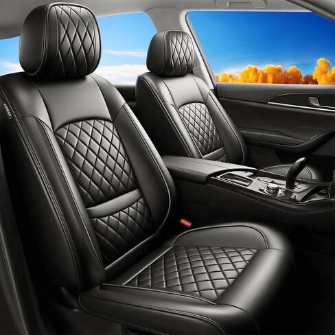 Fit for Canyon Seat Covers Compatible with GMC Canyon 2015-2025 2026 - Waterproof Breathable Leather Automotive Seat Cushions Protector,Airbag Compatible,Full Set 5 Seats(Black) in Saudi Arabia