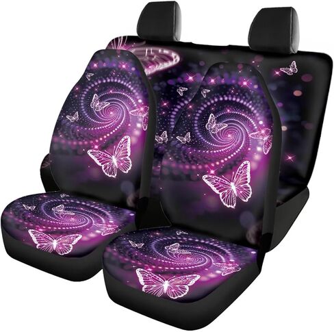 Spider Web Car Seat Covers Black, Halloween Bat Car Interior Accessories Breathable Front and Rear Seat Covers for Cars Universal Fit for Auto SUV Van Sedan Trucks (Black) in Saudi Arabia