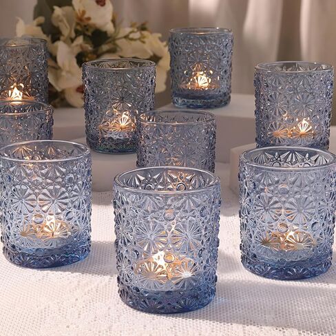 Pink Votive Candle Holder Set of 12, Flower Tea Lights Candles Holders for Wedding Table Centerpieces, Birthday Parties, Anniversary, Pink Bridal Shower and Holiday Decorations in Saudi Arabia