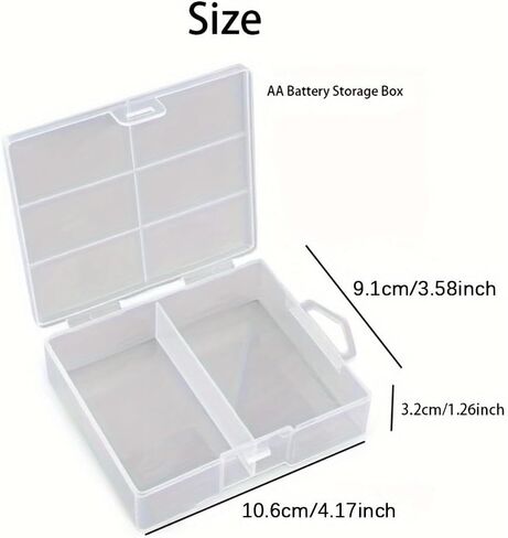 12-section AA battery storage box, made of transparent plastic, with space-saving design, suitable for home, office and travel storage, AA in Kuwait