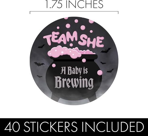 ملصقات الكشف عن الجنس من DISTINCTIVS Baby is Brewing Halloween - عدد 40 - الفريق الأزرق هو والفريق الوردي هي - حفلة الكشف عن الجنس للساحرة الساحرة in Kuwait