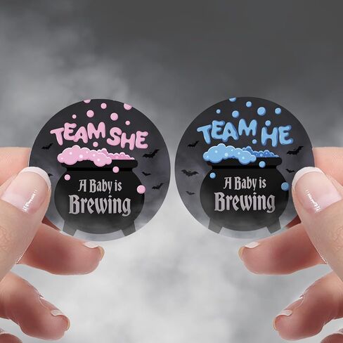 ملصقات الكشف عن الجنس من DISTINCTIVS Baby is Brewing Halloween - عدد 40 - الفريق الأزرق هو والفريق الوردي هي - حفلة الكشف عن الجنس للساحرة الساحرة in Kuwait