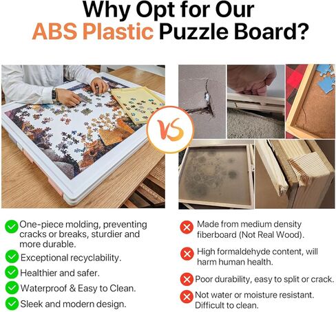 1000 Pieces Rotating Plastic Puzzle Board with Drawers and Cover, 30"x22" Portable Jigsaw Puzzle Table for Adults, Lazy Susan Spinning Puzzle Boards in Saudi Arabia