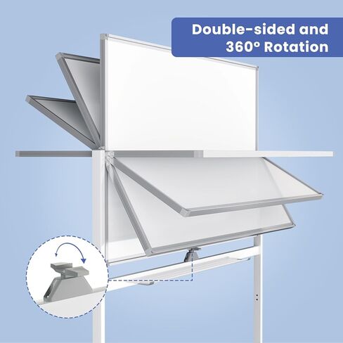 Rolling White Board on Wheels, 72" x 48" Large Dry Erase Board with Stand, Big Rolling Whiteboard for Home, Office, School (72" x 48") in Saudi Arabia