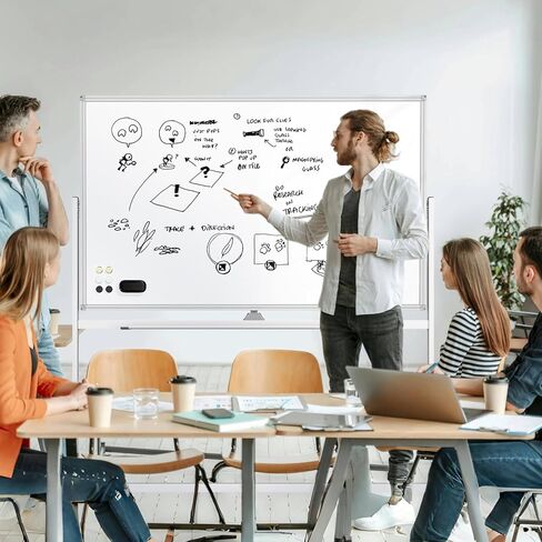 Rolling White Board on Wheels, 72" x 48" Large Dry Erase Board with Stand, Big Rolling Whiteboard for Home, Office, School (72" x 48") in Saudi Arabia
