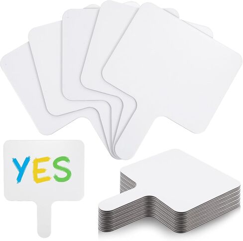 20 Pcs Handheld Double Sided Dry Erase Answer Paddles, 8x10 Inch Wooden White Boards Signs Auction Paddles for Students Classroom Office Meeting Voting Answers Bidding Shower Games Party in Saudi Arabia