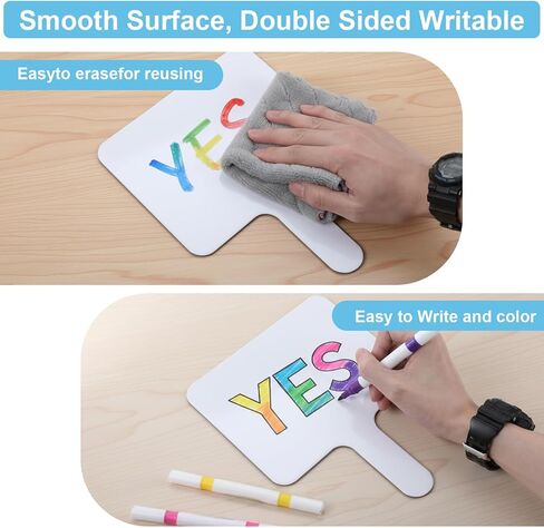 20 Pcs Handheld Double Sided Dry Erase Answer Paddles, 8x10 Inch Wooden White Boards Signs Auction Paddles for Students Classroom Office Meeting Voting Answers Bidding Shower Games Party in Saudi Arabia