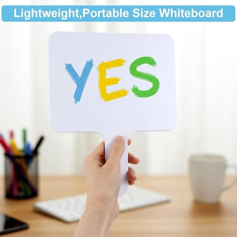 20 Pcs Handheld Double Sided Dry Erase Answer Paddles, 8x10 Inch Wooden White Boards Signs Auction Paddles for Students Classroom Office Meeting Voting Answers Bidding Shower Games Party in Saudi Arabia