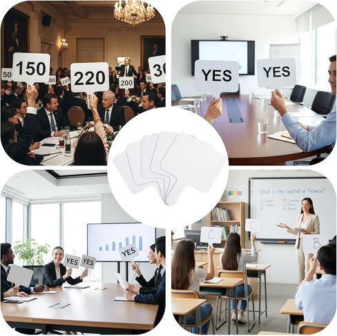20 Pcs Handheld Double Sided Dry Erase Answer Paddles, 8x10 Inch Wooden White Boards Signs Auction Paddles for Students Classroom Office Meeting Voting Answers Bidding Shower Games Party in Saudi Arabia