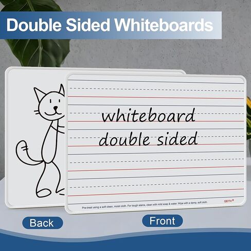 Dry Erase Boards, 12 Pack 9"x12" Magnetic Double Sided Portable Personal Small Whiteboards with Lines, Include 12 Markers, 12 Erasers, 12X52 Foam Letters for Kids, Students, Teachers Classroom School in Saudi Arabia