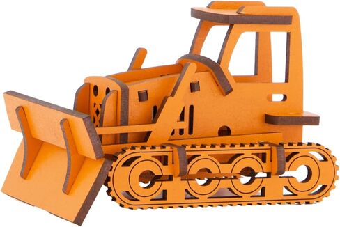 Little & Wood: Woodlet: متوسط ​​- حفار - أصفر، مجموعة أدوات خشبية ثلاثية الأبعاد، أحجية مركبات البناء، نموذج سهل التجميع، متعة بناء البوب، للأعمار من 6 سنوات فما فوق in Kuwait