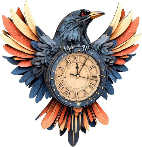 3D Wooden Puzzles for Adults Parrot Clock - Wall ‌‌Clock Puzzle Xmas Room Model Building Kit Creative Art Craft Gift Home Decor for DIY Enthusiasts, Brain Teaser Building Set Birthday Gifts in Saudi Arabia