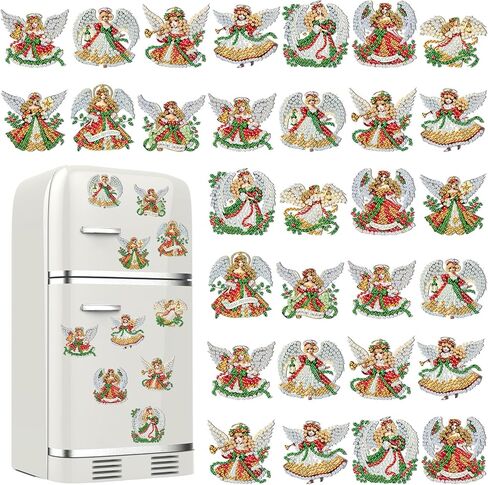 30 Pcs Cross Diamond Art Kits Magnetic Religious Christians Diamond Painting Magnets Kits Crystal Cross Jesus 5d DIY Art Fridge Magnet Refrigerator Sticker for Adult Beginners Home Car Garage in Kuwait