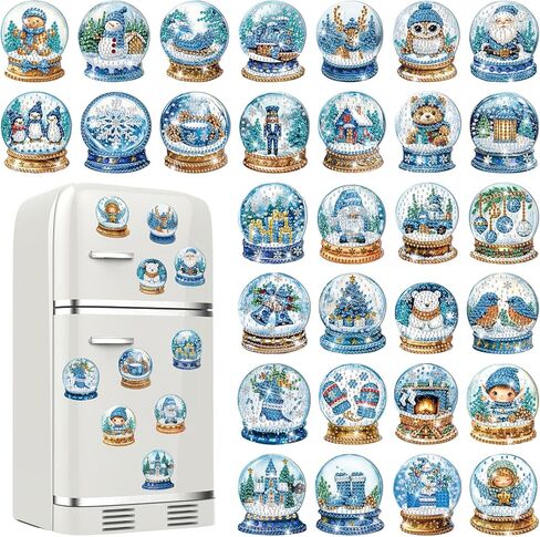 30 Pcs Cross Diamond Art Kits Magnetic Religious Christians Diamond Painting Magnets Kits Crystal Cross Jesus 5d DIY Art Fridge Magnet Refrigerator Sticker for Adult Beginners Home Car Garage in Kuwait