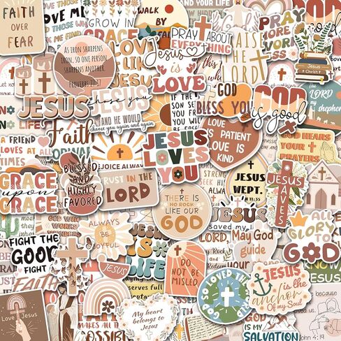 SigyoJeom 200PCS Boho Christian Stickers, Bible Verse Jesus Faith Stickers (Waterproof Vinyl) for Scrapbook Journal Bottle, Religious Supplies & Christian Gift for Kids Women in Saudi Arabia