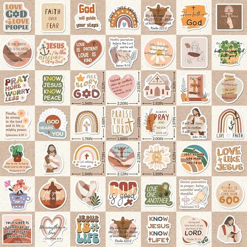SigyoJeom 200PCS Boho Christian Stickers, Bible Verse Jesus Faith Stickers (Waterproof Vinyl) for Scrapbook Journal Bottle, Religious Supplies & Christian Gift for Kids Women in Saudi Arabia